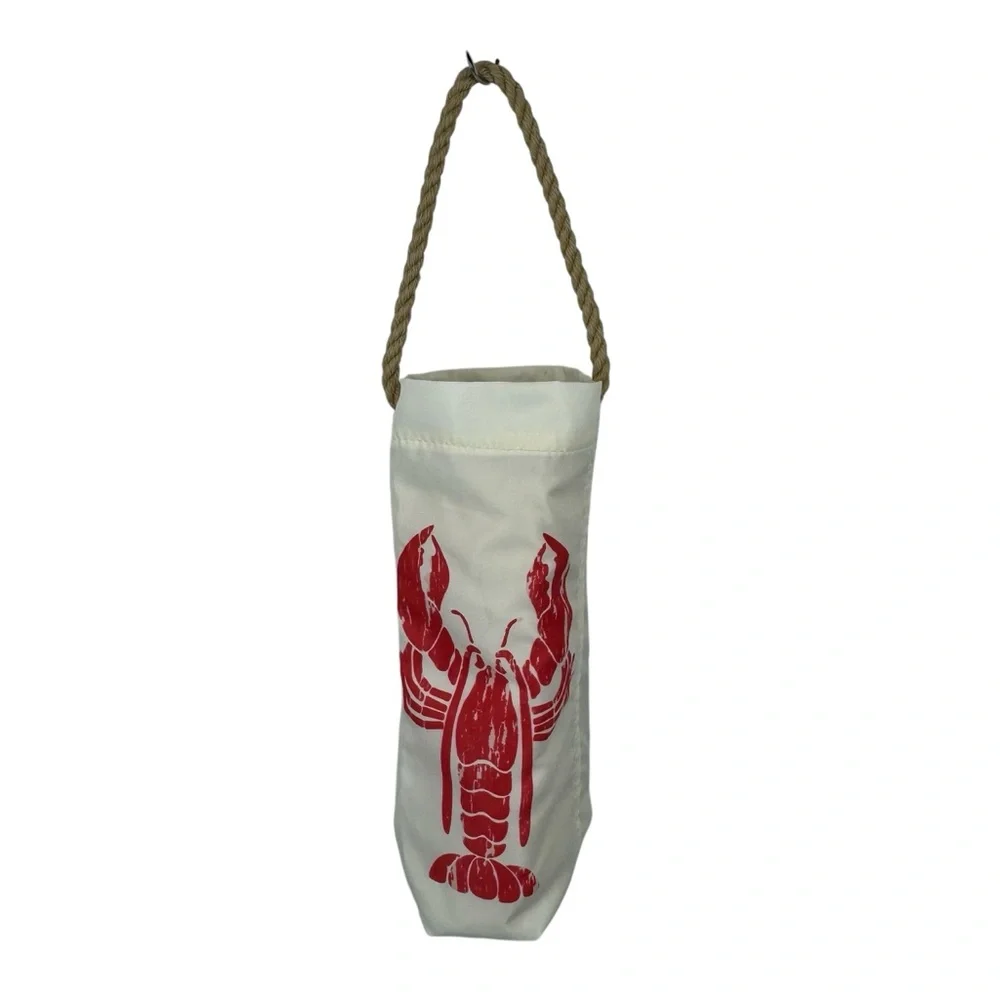 Sea Bags of Maine Lobster recycled sail wine bag red & white one of a kind 🦞RARE - Picture 3 of 11